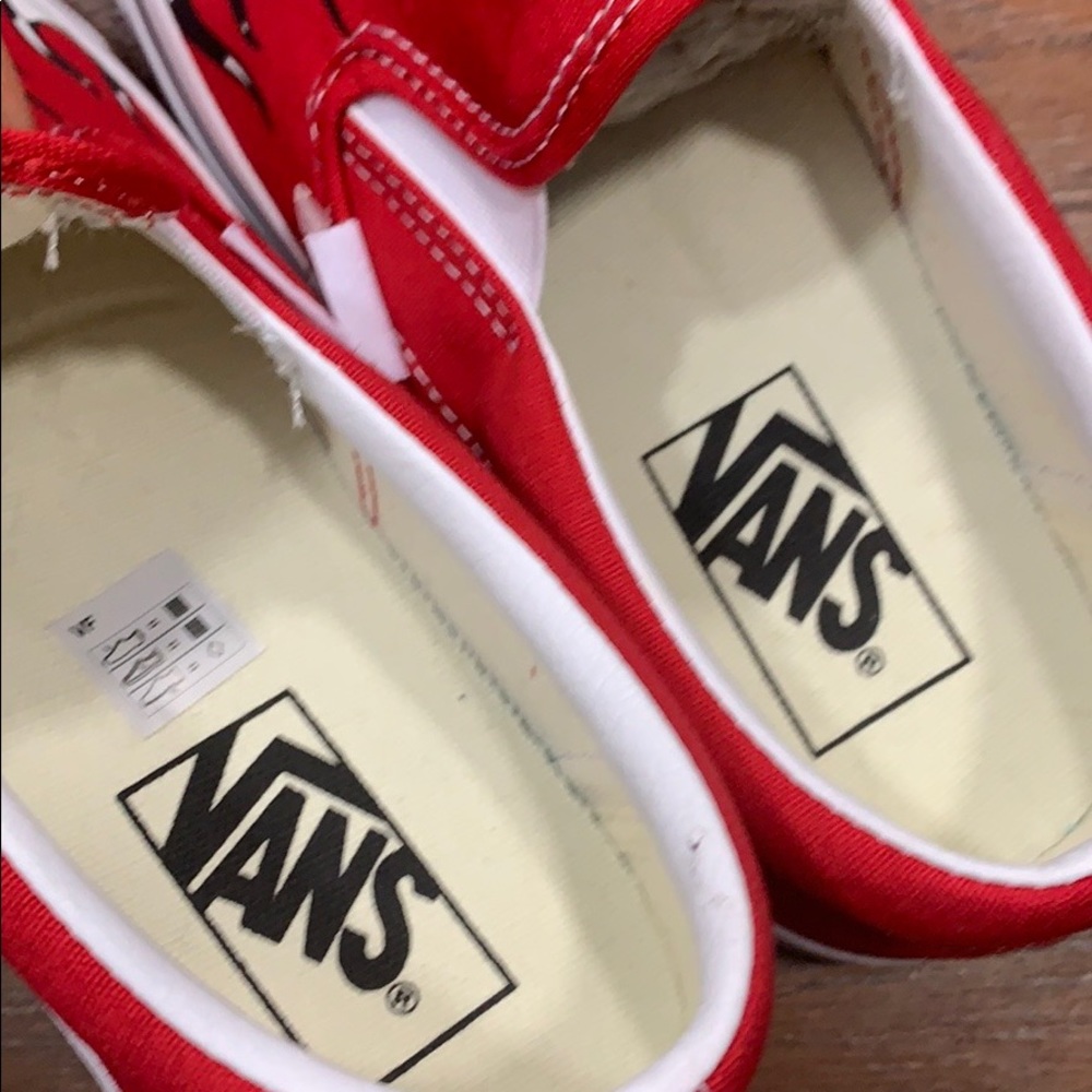 VANS CLASSIC SLIP-ON CHECKER FLAME Racing Red men’ - Picture 9 of 16